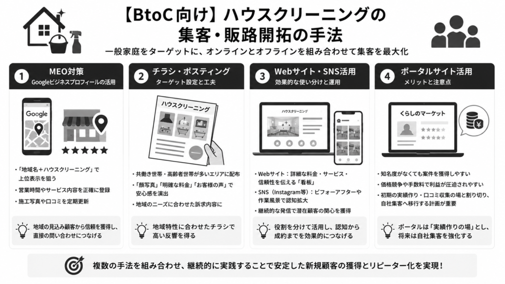 【BtoC向け】ハウスクリーニングの集客・販路開拓の手法