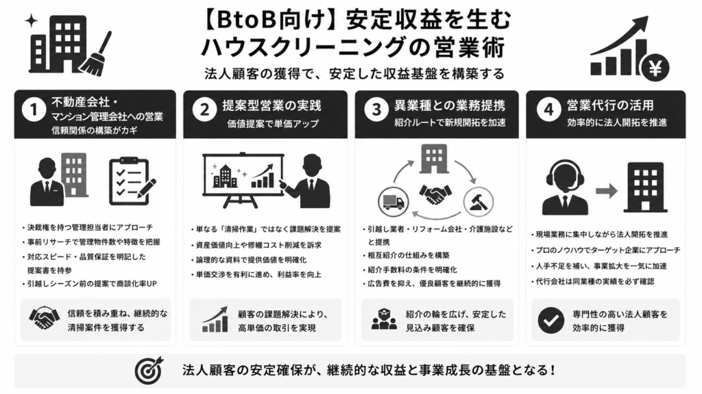 【BtoB向け】安定収益を生むハウスクリーニングの営業術
