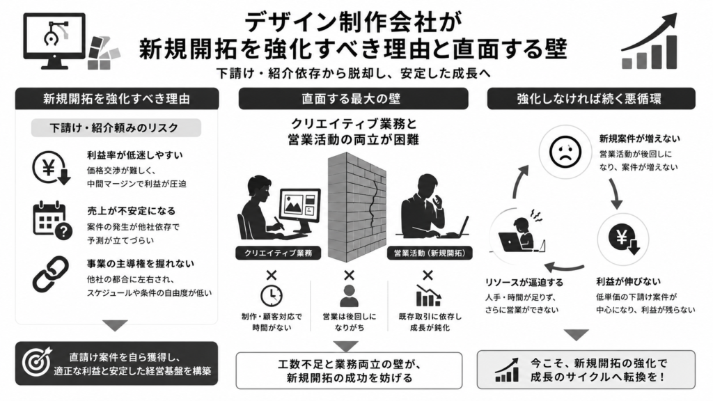 デザイン制作会社が新規開拓を強化すべき理由と直面する壁