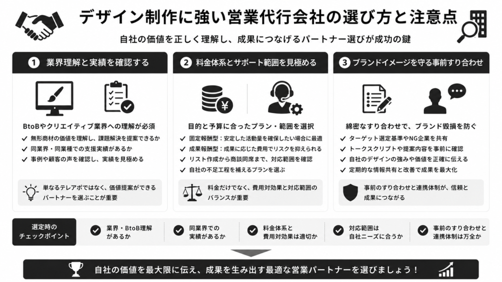 デザイン制作に強い営業代行会社の選び方と注意点