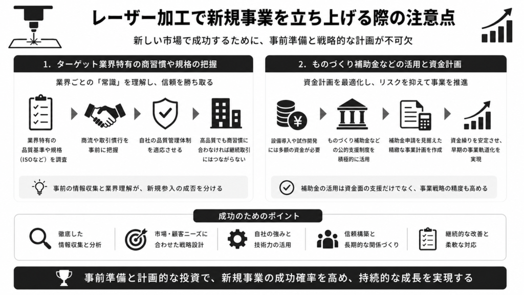 レーザー加工で新規事業を立ち上げる際の注意点