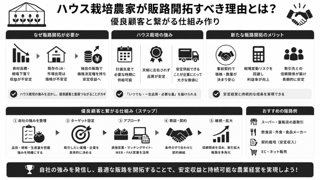 ハウス栽培農家が販路開拓すべき理由とは?優良顧客と繋がる仕組み作り