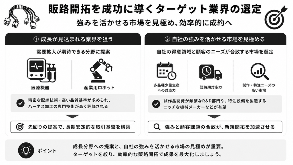 販路開拓を成功に導くターゲット業界の選定
