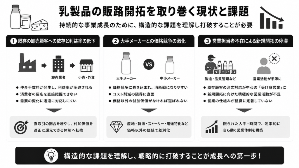 乳製品の販路開拓を取り巻く現状と課題