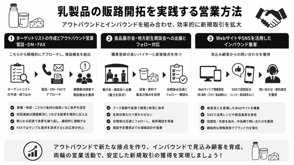 乳製品の販路開拓を実践する営業方法