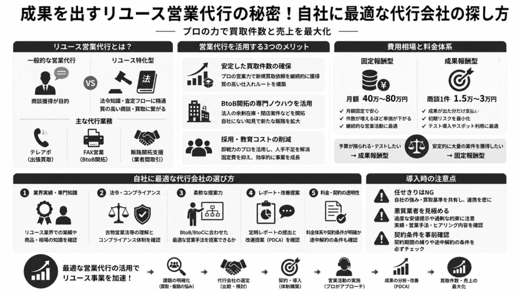 成果を出すリユース営業代行の秘密!自社に最適な代行会社の探し方