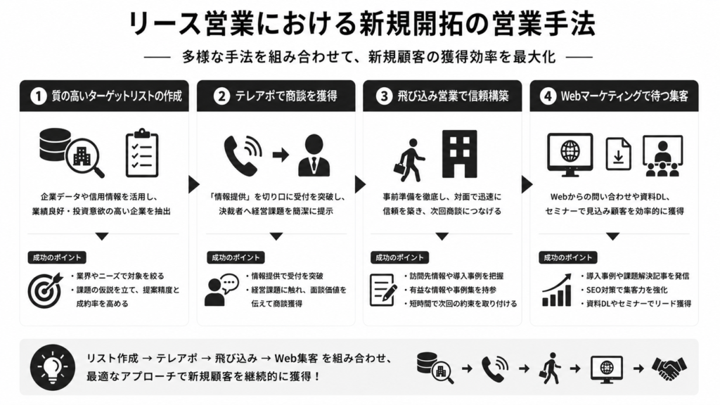 リース営業における新規開拓の営業手法