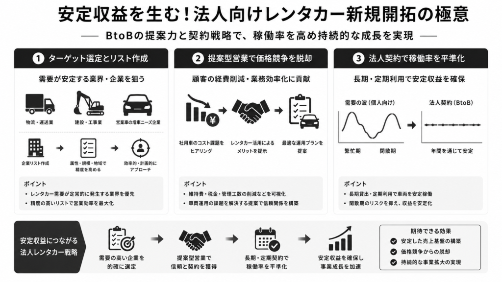 安定収益を生む!法人向けレンタカー新規開拓の極意