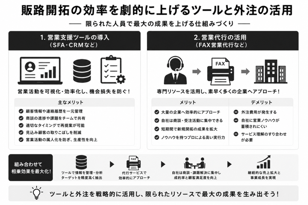 販路開拓の効率を劇的に上げるツールと外注の活用