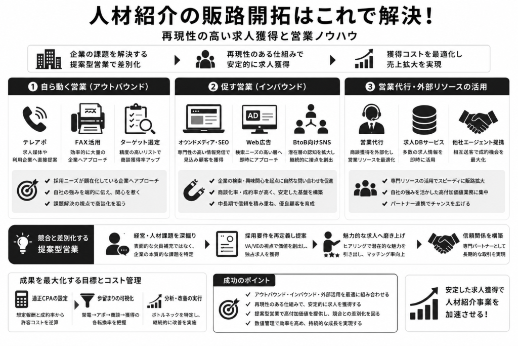 人材紹介の販路開拓はこれで解決！再現性の高い求人獲得と営業ノウハウ