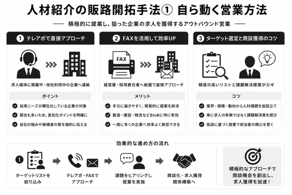 人材紹介の販路開拓手法①自ら動く営業方法