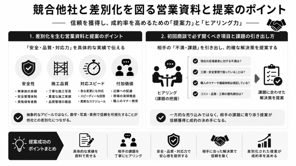 競合他社と差別化を図る営業資料と提案のポイント