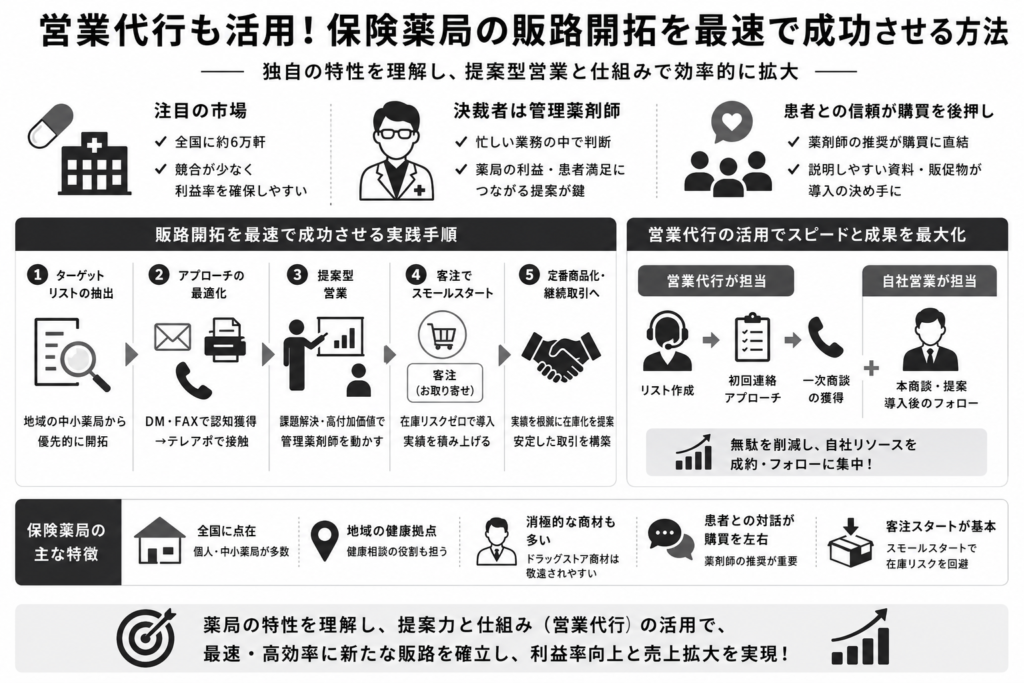 営業代行も活用!保険薬局の販路開拓を最速で成功させる方法