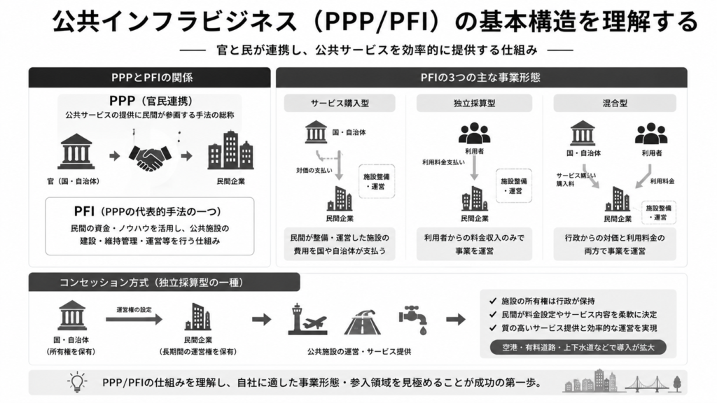 公共インフラビジネス（PPP/PFI）の基本構造を理解する