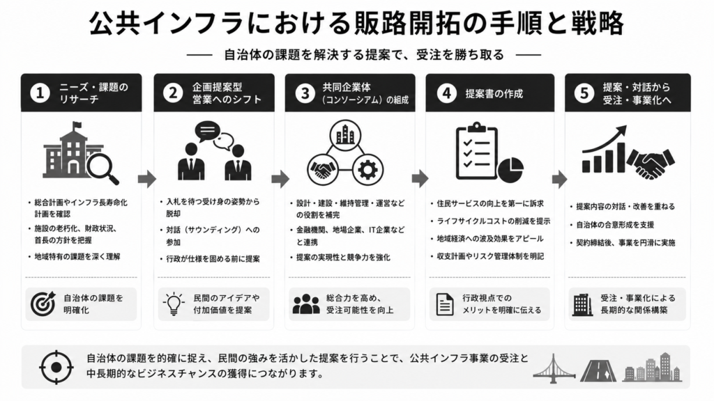 公共インフラにおける販路開拓の手順と戦略