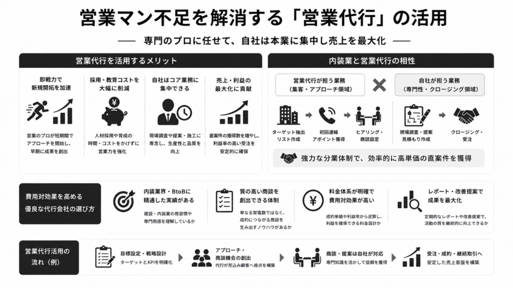営業マン不足を解消する「営業代行」の活用