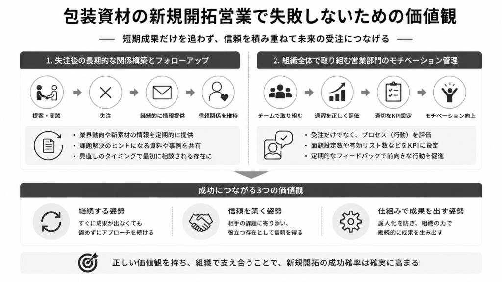 包装資材の新規開拓営業で失敗しないための価値観