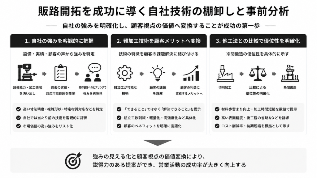 販路開拓を成功に導く自社技術の棚卸しと事前分析