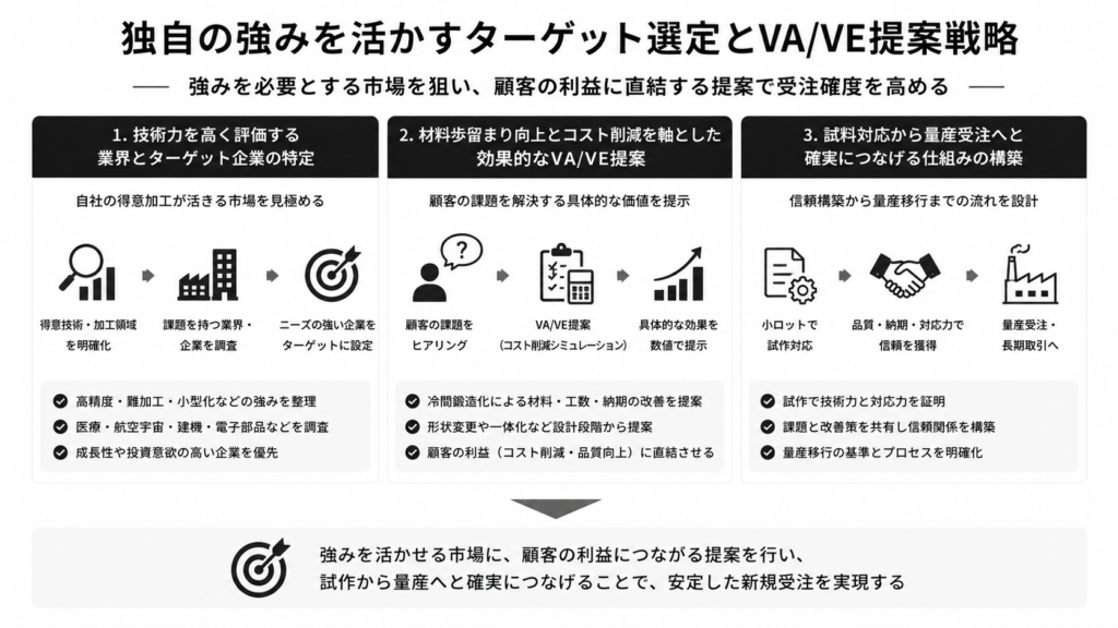 独自の強みを活かすターゲット選定とVA/VE提案戦略
