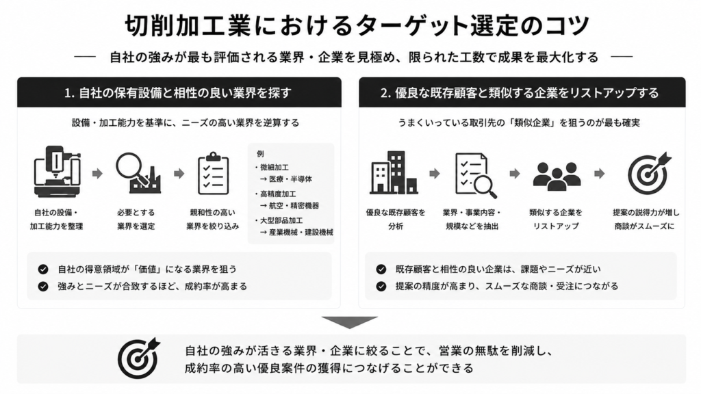 切削加工業におけるターゲット選定のコツ