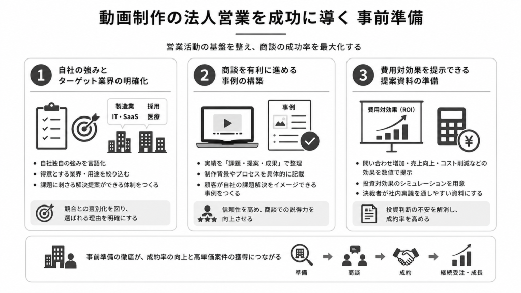 動画制作の法人営業を成功に導く事前準備