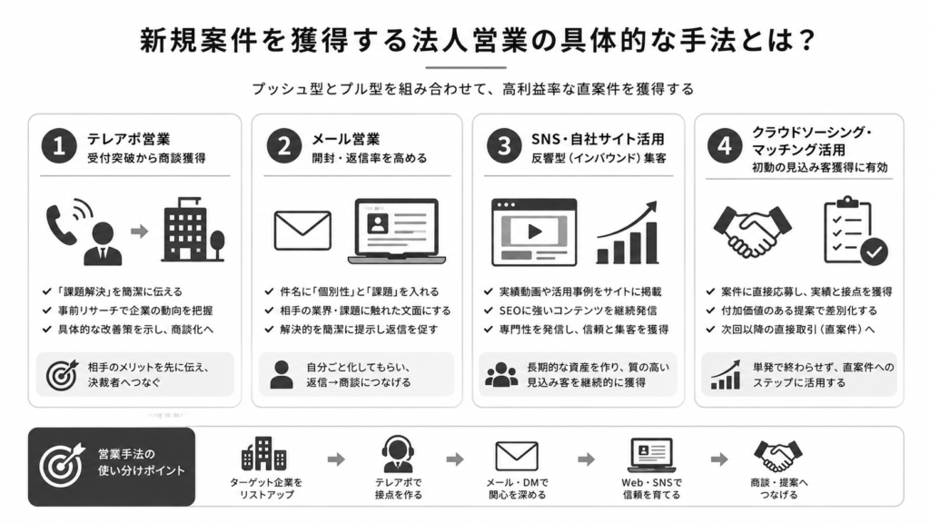 新規案件を獲得する法人営業の具体的な手法とは?