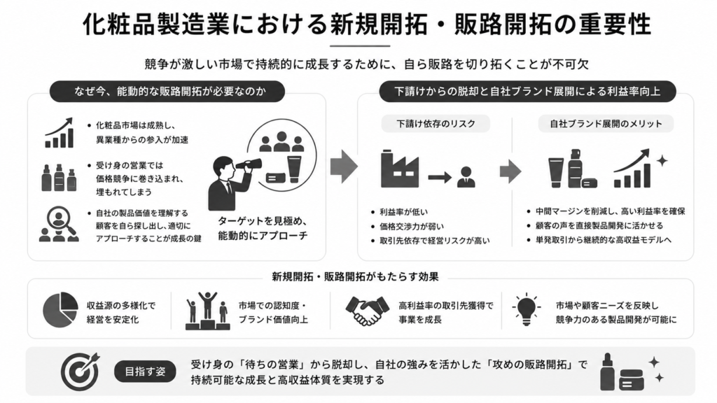 化粧品製造業における新規開拓・販路開拓の重要性