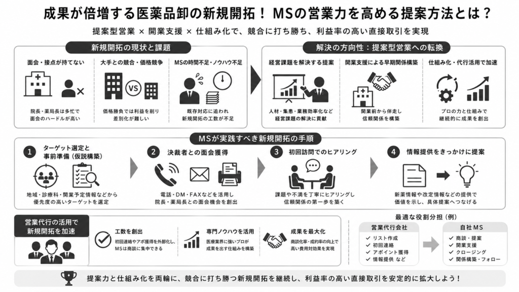 成果が倍増する医薬品卸の新規開拓！MSの営業力を高める提案方法とは？