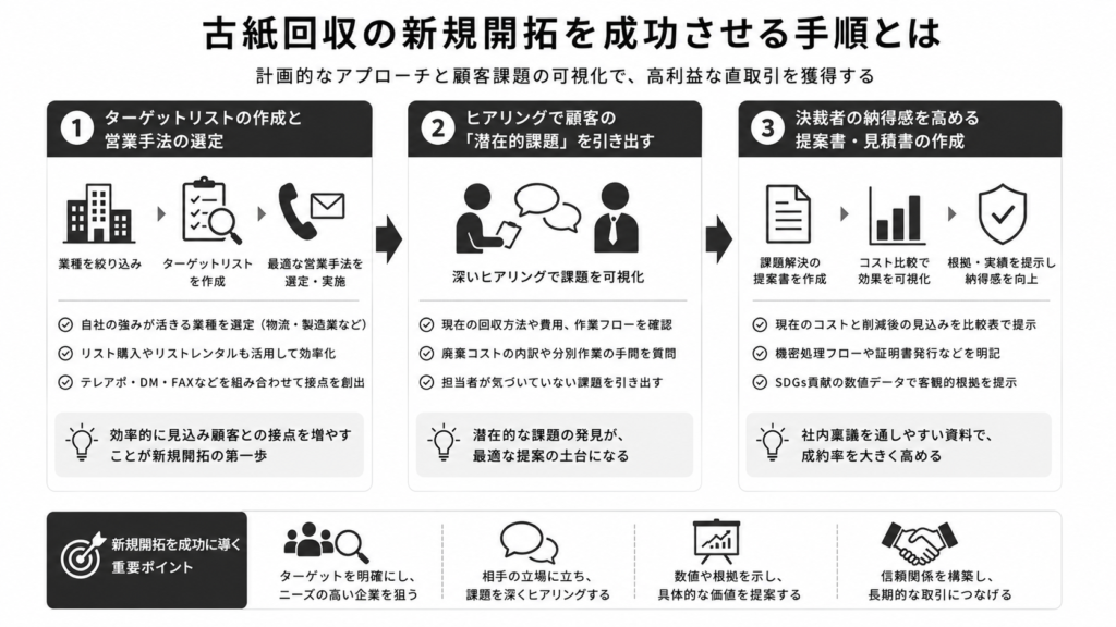 古紙回収の新規開拓を成功させる手順とは