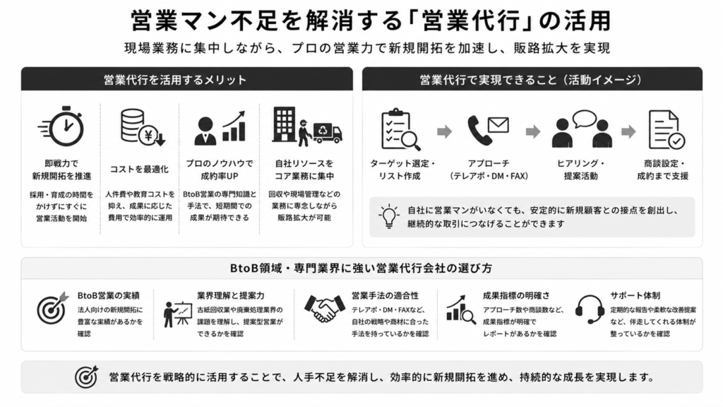 営業マン不足を解消する「営業代行」の活用