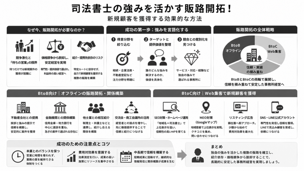 司法書士の強みを活かす販路開拓!新規顧客を獲得する効果的な方法