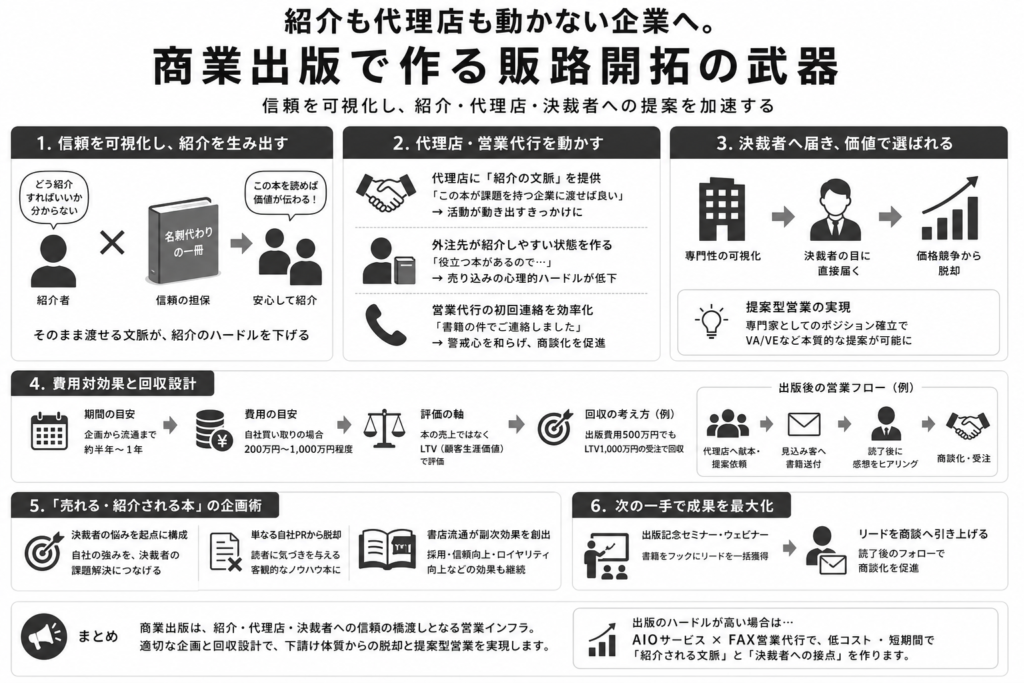 紹介も代理店も動かない企業へ。商業出版で作る販路開拓の武器