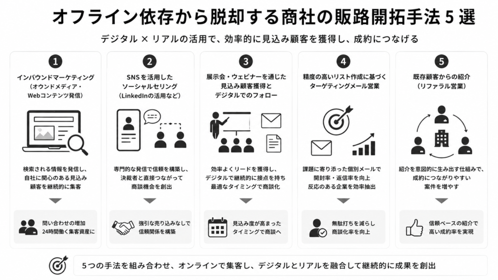 オフライン依存から脱却する商社の販路開拓手法5選