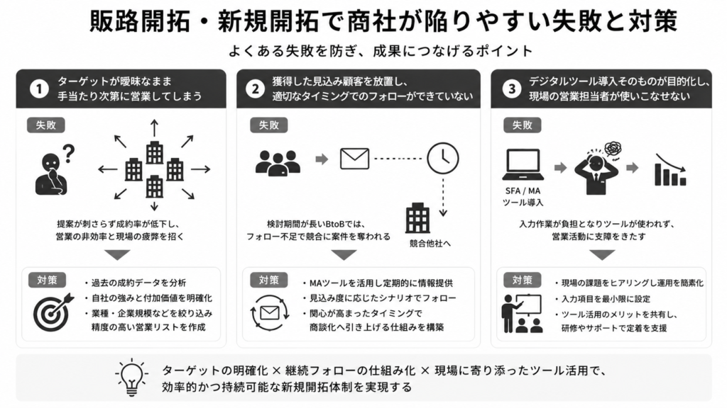 販路開拓・新規開拓で商社が陥りやすい失敗と対策