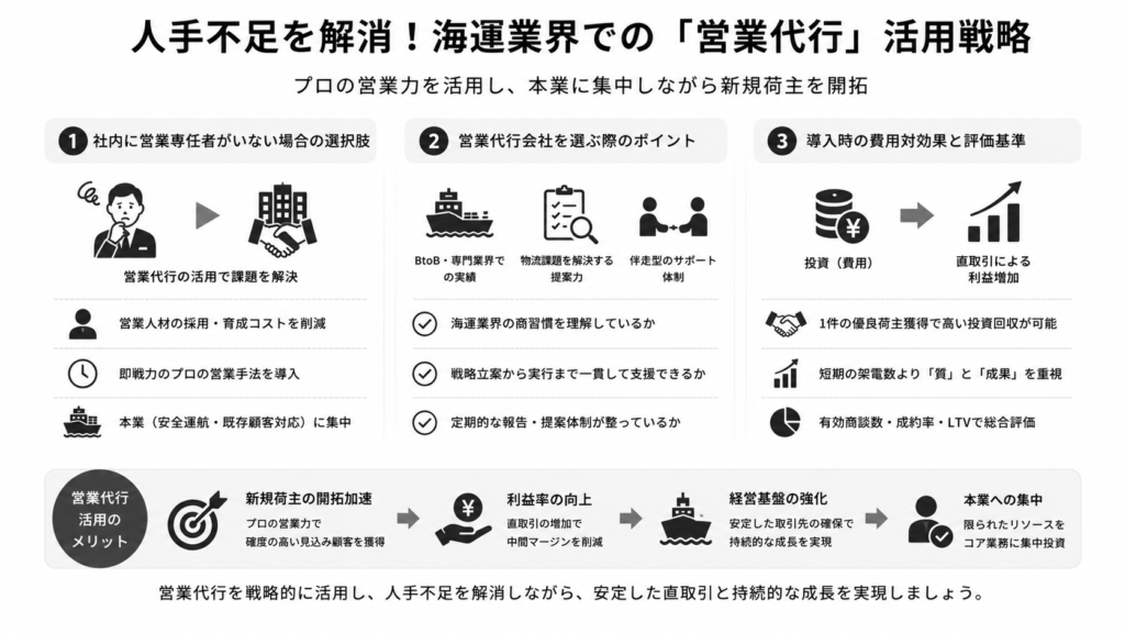 人手不足を解消！海運業界での「営業代行」活用戦略