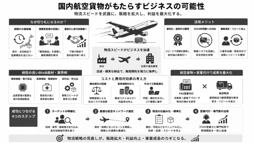 販路開拓に悩む企業必見!国内航空貨物がもたらすビジネスの可能性とは