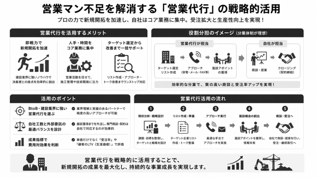 営業マン不足を解消する「営業代行」の戦略的活用