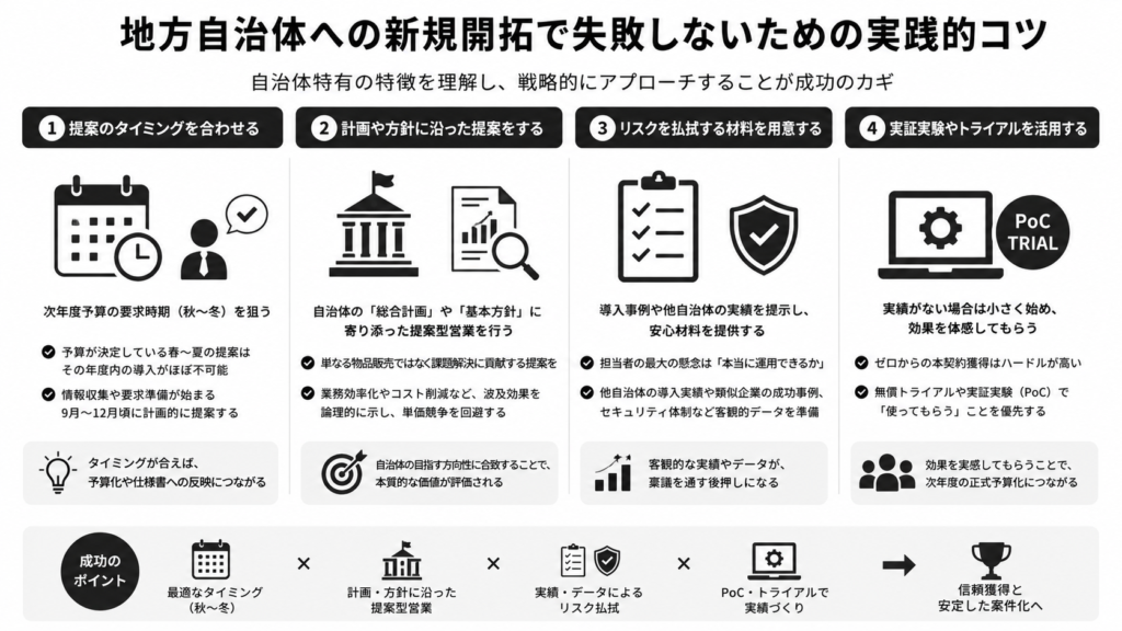 地方自治体への新規開拓で失敗しないための実践的コツ