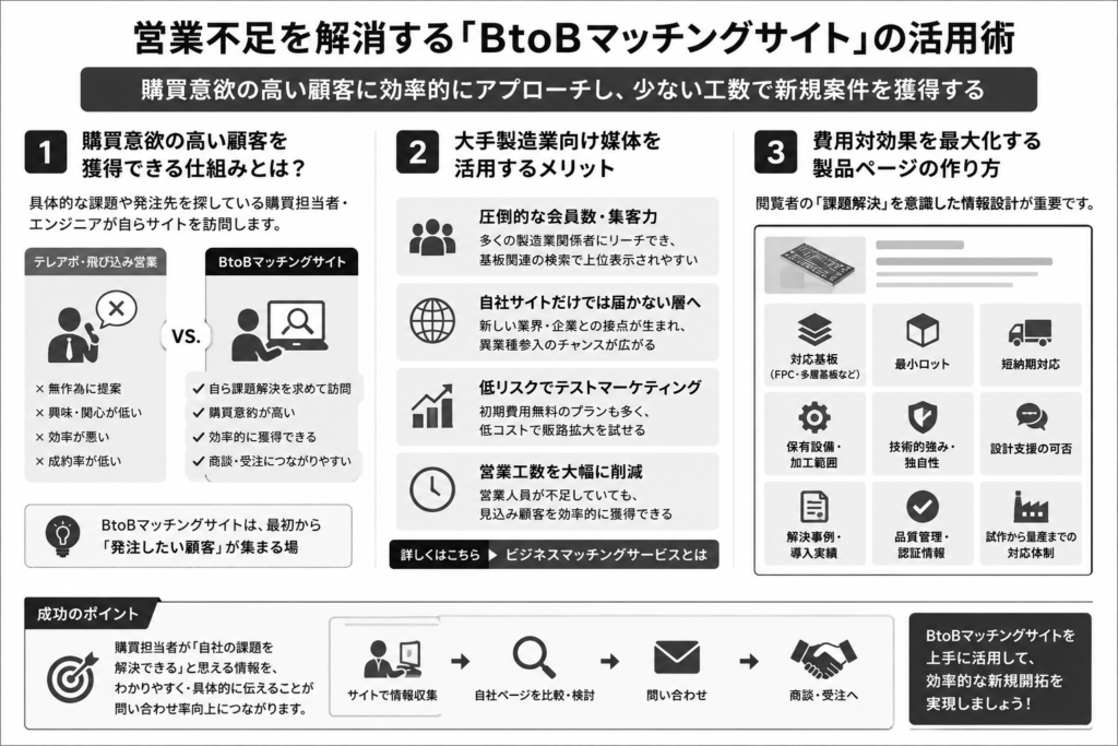 営業不足を解消する「BtoBマッチングサイト」の活用術