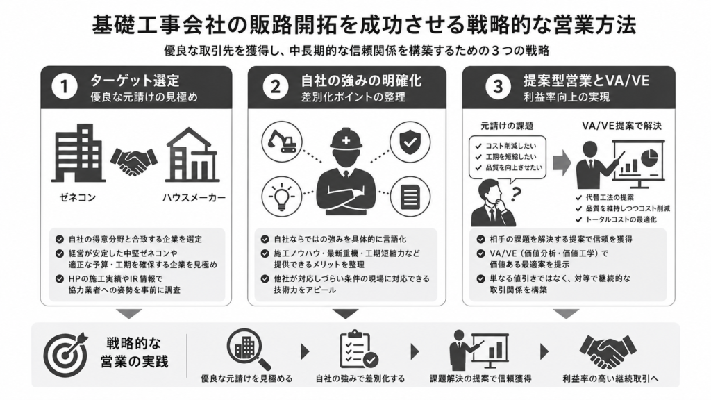 基礎工事会社の販路開拓を成功させる戦略的な営業方法
