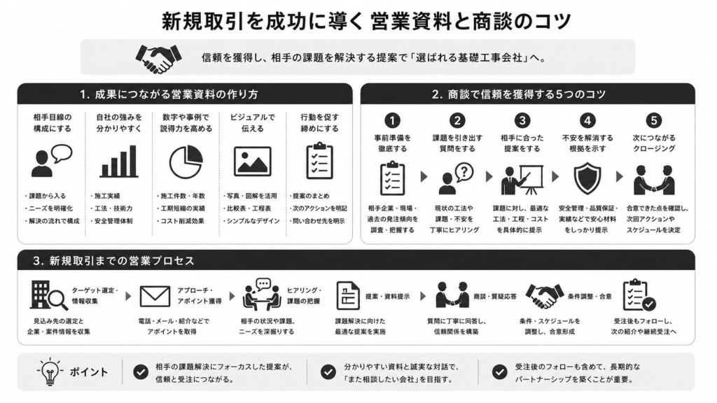 新規取引を成功に導く営業資料と商談のコツ