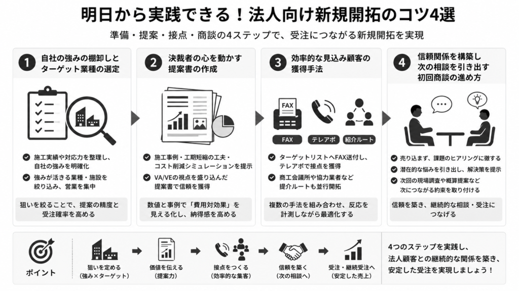明日から実践できる!法人向け新規開拓のコツ4選