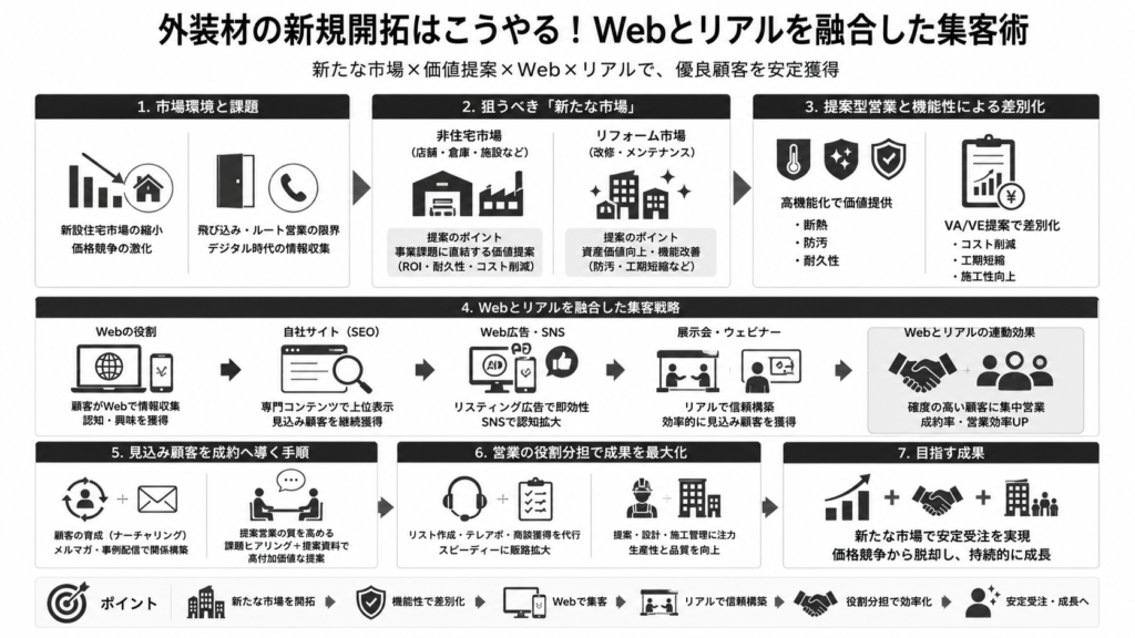 外装材の新規開拓はこうやる!Webとリアルを融合した集客術