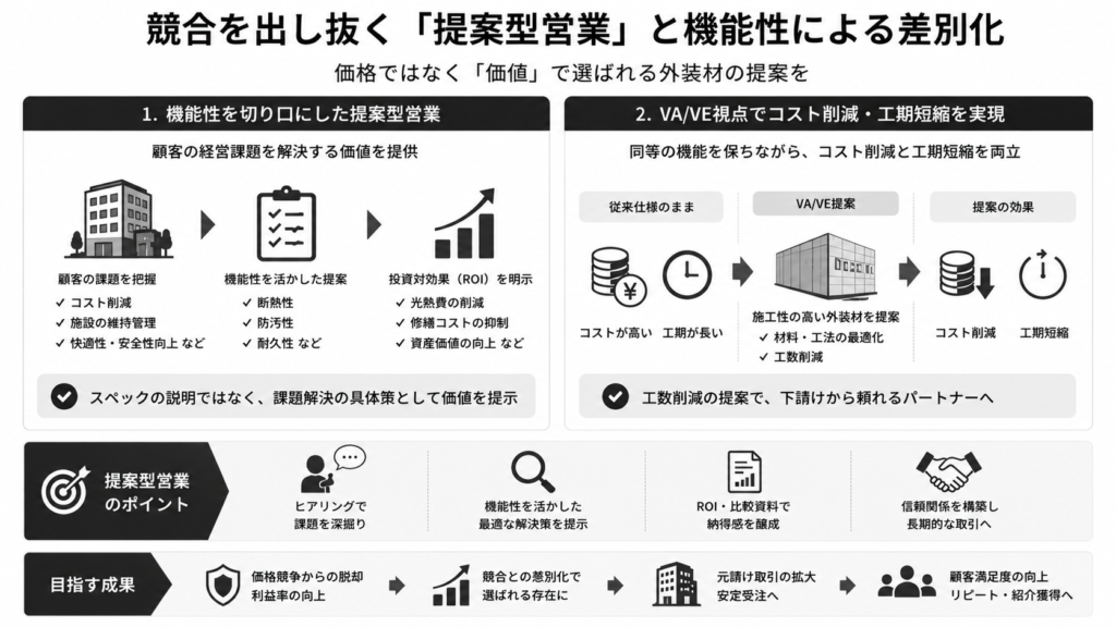 競合を出し抜く「提案型営業」と機能性による差別化