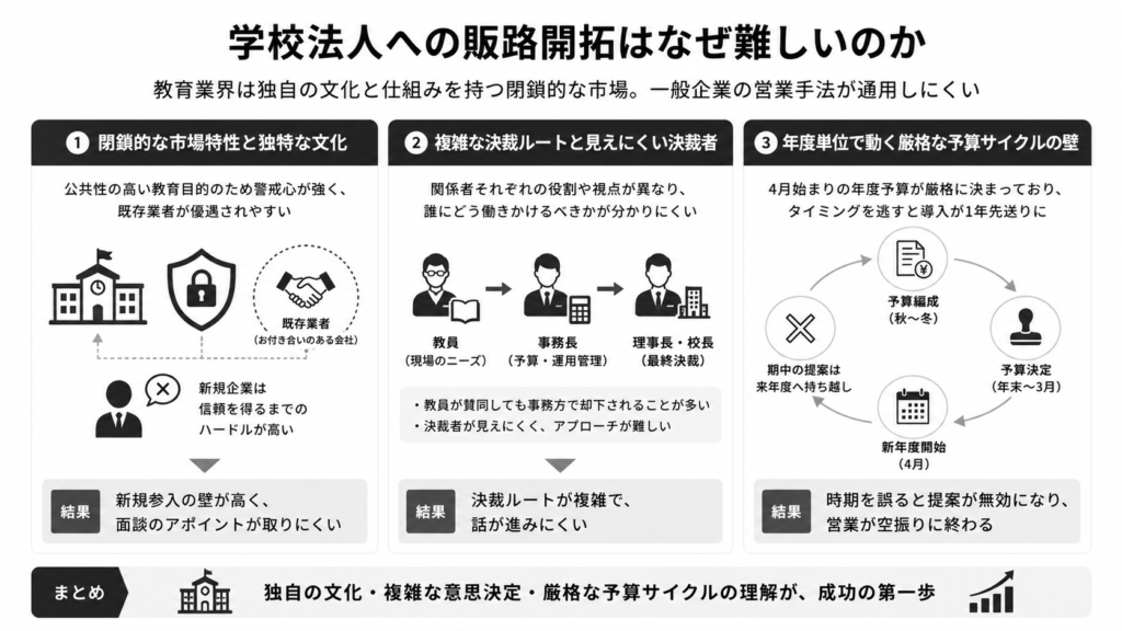 学校法人への販路開拓はなぜ難しいのか
