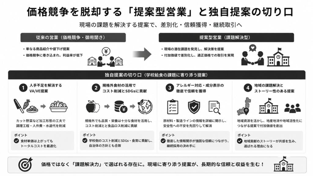 価格競争を脱却する「提案型営業」と独自提案の切り口