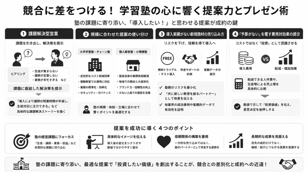 競合に差をつける!学習塾の心に響く提案力とプレゼン術