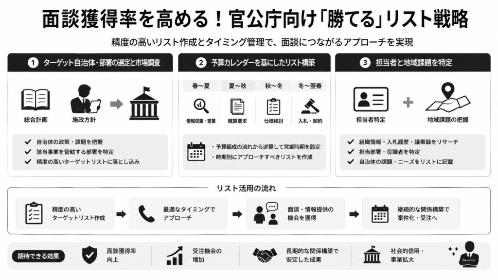 面談獲得率を高める！官公庁向け「勝てる」リスト戦略