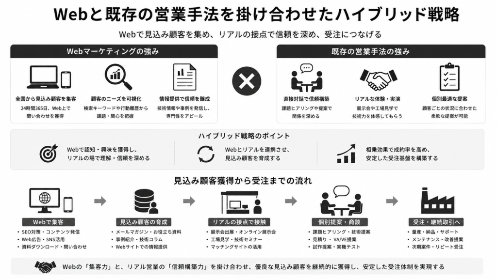 Webと既存の営業手法を掛け合わせたハイブリッド戦略