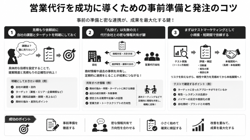 営業代行を成功に導くための事前準備と発注のコツ
